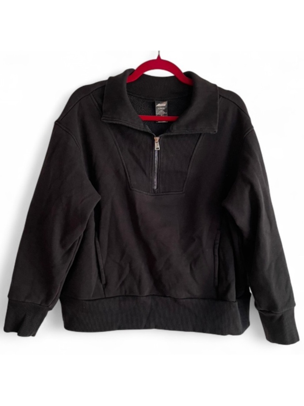 Avia Women's Black 1/4 Zip Sweatshirt with Pocket Size L
